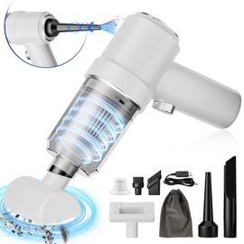 NYO Handheld Car Vacuum Cleaner, 9000Pa Handheld Vacuum Cleaner & Air Duster, 120W High-Power Wet and Dry Portable Vacuum with Brushless Motor, Multi-Nozzles for Car, Home, Office, Pet (White)