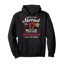 17th Wedding Anniversary 17-Year Married Couple Matching Pullover Hoodie