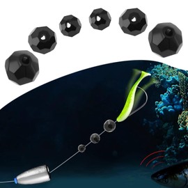 LT Easiyl 30pcs Plastic Round Fishing Glass Beads Compatible with Texas Carolina Rig Suitable for Fishing Rigs Baits Lures Black (6mm+8mm+10mm)