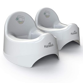 KID WICK Nautilus Potty Training Seat with Splash Guard and High Back Support, Lightweight and Portable for Home Use, Supports Early Learning for Boys and Girls, Easy to Clean, White, 2 pcs - KU020103