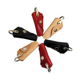 [PLUS EIGHT ONE +81] Tochigi Leather Key Case, Leather, Genuine Leather, Compact, Slim, Smart, Mini, Small, Women's, Men's, Key Case, SmartLeather, Green-Gold