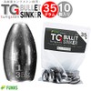 funks Tungsten Bullet Sinkers Set of 10 TG Sinkers 35g