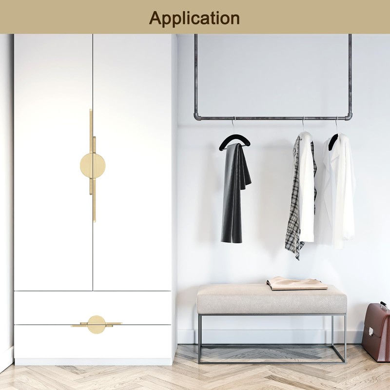sourcing map 2 Pack Brushed Gold Cupboard Pulls, Semicircle Kitchen