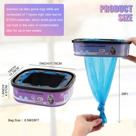 Cartridge Compatible with Your Cat Genie Litter Standard,Plus and XL Cat Litter Pail Refills,28FT 2-Pack/Superior Odor Control