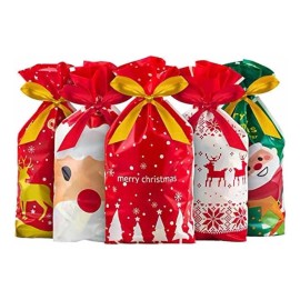 generic 100 Pcs Bolsas De Regalo De Navidad Bolsas Caramelos Cordón