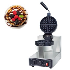 Commercial Waffle Maker, Professional Belgian Waffle Maker Round Waffle Maker Non-Stick Rotatable Waffle Baker Machine for Home or Commercial Use,110V 1300W.