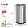 LEASYLIFE 4.8GALStainless Steel Bathroom Trash Can with Lid, Silver Trash