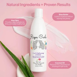 Curl Defining Cream with Coconut Oil and Shea Butter for Frizz Control Moisture and Soft Hold Ideal for Curly Coily and Wavy Hair Styling 150ml