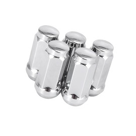 Hihaha 5pcs Car Silver Tone M14x2.0 Lug Nuts Cone Seat Closed End 1.9" Long Durable Material