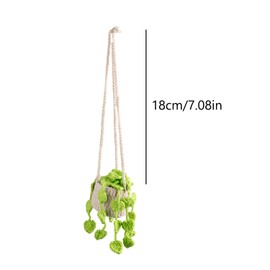 Bojueshaw Boho Handmade Knitted Pendant,Cute Potted Plants Crochet,Woven Car Accessory for Car,Van or Camper