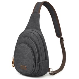 S-ZONE RFID Crossbody Sling Backpack Water Resistant Canvas Shoulder Chest Bag Men Women Unisex Medium