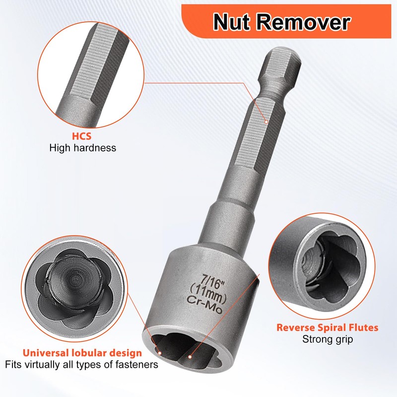 THINKWORK 16pcs Screw Extractor, Spiral Bolt Extractor Kit, Easy Out