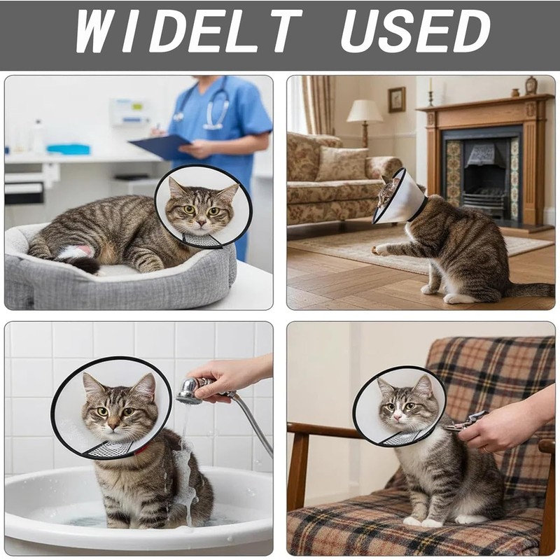 Cat Cone, Pet Elizabethan Collar Adjustable Lightweight Anti Lick Bite
