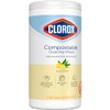 CLOROX Clorox Free & Clear Compostable Cleaning Wipes, Light Lemon