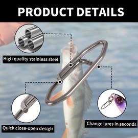 330pcs Speed Clips for Fishing Lures, Fishing Clips Quick Change Topwater Speed Clips for Freshwater Saltwater Crankbait Popper Lures Fast Link Snap Connector