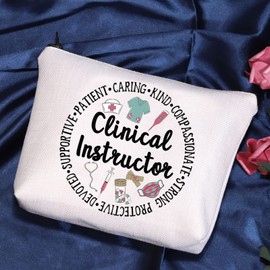 POFULL Clinical Nursing Instructor Gift Clinical Instructor Cosmetic Bag Thank You Idea for Clinical Nurse Teacher (Clinical Instructor bag)