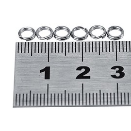 Asixx Fishing Tackle Rings, 50pcs/100pcs, 7 Sizes, Stainless Steel Fishing Tackle Bait, Double Circle, Split Ring Connector, 100pcs, 5#