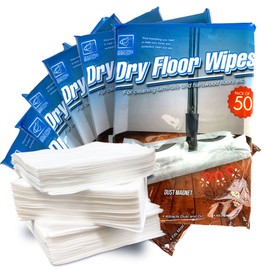 100pk Dry Floor Wipes 29cm x 21cm Large Floor Wipes Universal Fitting for Swivel Flat Mop, Disposable Dry Dusting Cloths Laminate Floor Wipes Mop Refill Pads (2 x 50 Floor Cleaning Wipes)