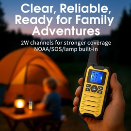 Wishouse K15 Walkie Talkies Long Range for Adults, Rechargeable Two-Way Radios 4 Pack, 2W FRS, 22 Channels, USB-C, Flashlight, NOAA/SOS, Quick Pair, for Camping & Hunting, Emergency Use