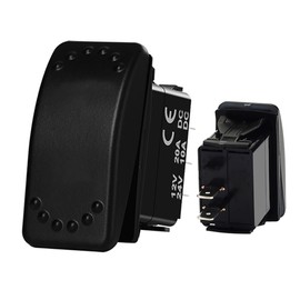 BANDC No Lights 2 Pin UTV Marine Rocker Switch SPST on Off 12V/24V Power Light Switch Boat Toggle Switch Waterproof Auto Electronic Switch for Golf Cart 4x4 ATV UTV RV Light