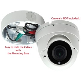 Evertech White 4.75" Camera Big Deep Base Junction Outlet Box for Varifocal Adjustable Lens Eyeball Turret Dome CCTV Security Cameras