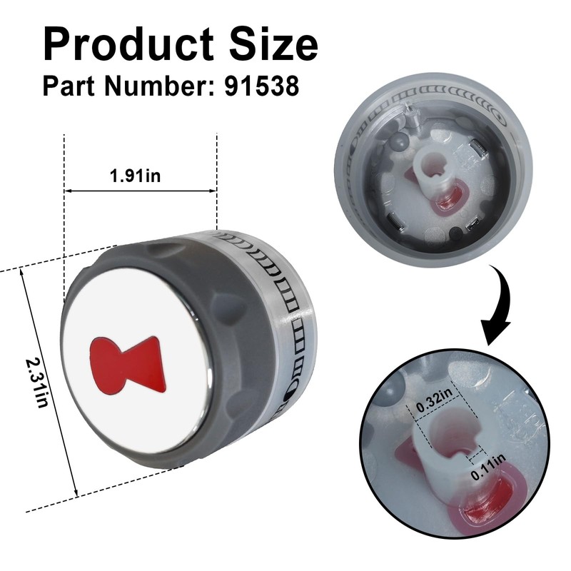 RKJFHIUR Upgraded 91538 Gas Grill Lighted Control Knobs,6 Pack Outdoor