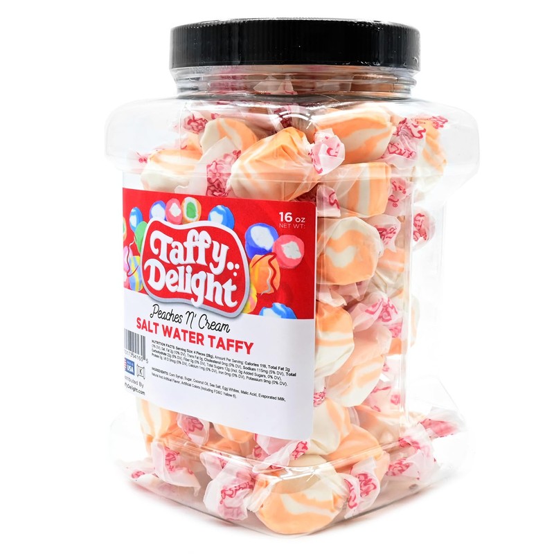 Taffy Delight Salt Water Taffy (16oz, Peaches n Cream)