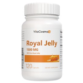 VitaCosmoX Royal Jelly Supplement, 1500mg, 120 Vegan Capsules - 60 Servings, Gluten Free, Non-GMO, and Vegetarian Friendly