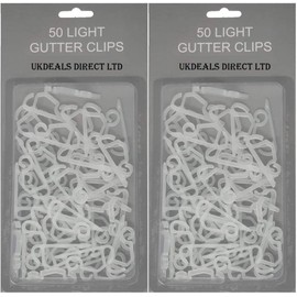 UKDeals Direct Gutter Hooks for Hanging Outdoor Christmas Xmas String Lights/Rope Lights Gutter Clips (Clear (Pack of 100))