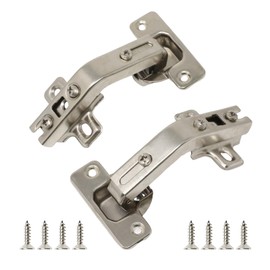 yueton 2 Pack 135 Degree Cabinet Hinges Face Frame Plate Full Overlay Concealed for Cupboard Folded, Folden Door, Corner Kitchen Cabinet