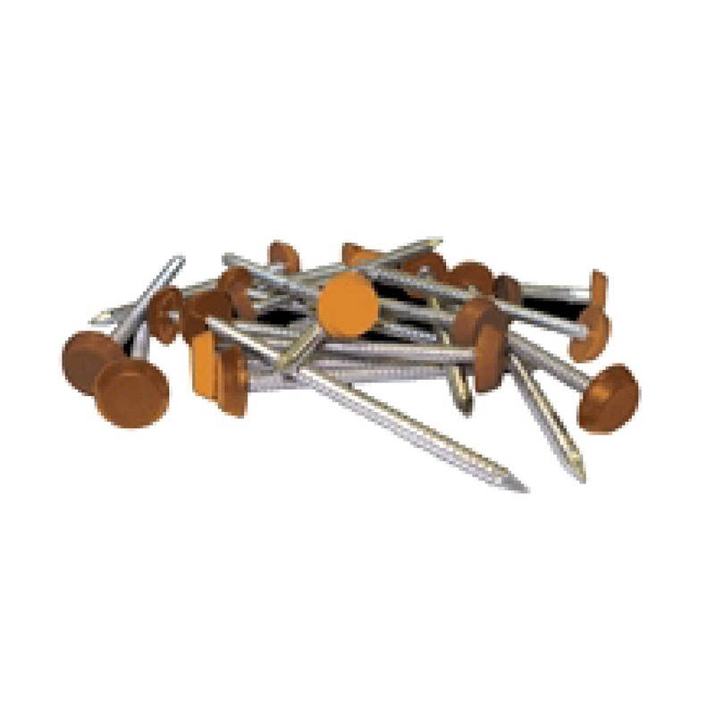 50 Pack 40mm Oak/Tan UPVC Poly Top Pins Nails |