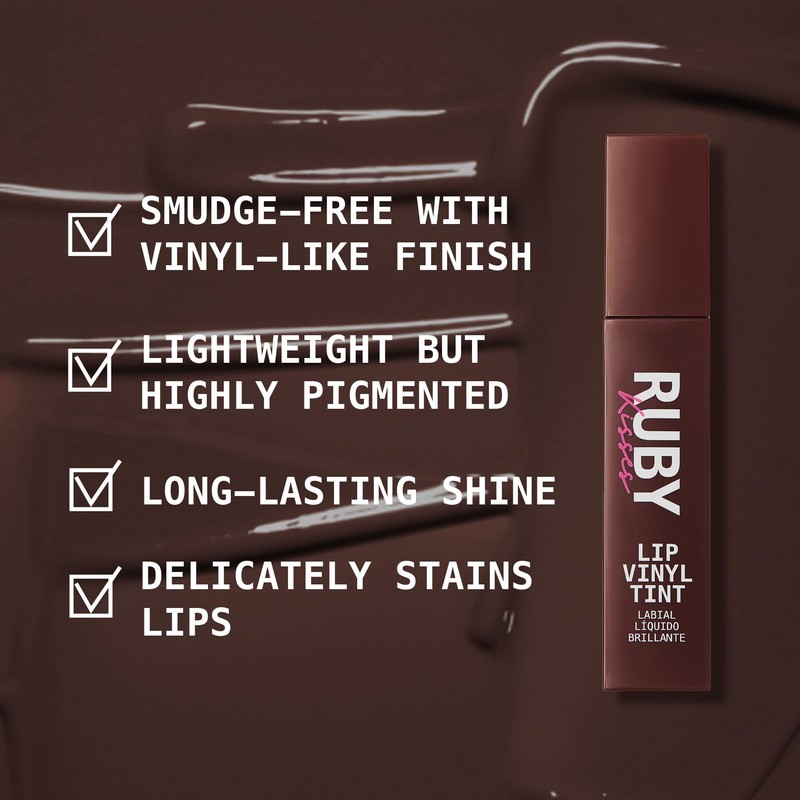 Ruby Kisses Lip Vinyl Tint - High-Pigment, Transfer-Proof, Smudge-Proof Liquid