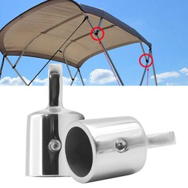 X-STYLE 22mm 316 Stainless Steel Eye End Cap for Marine Boat Bimini Top Fitting Pipe Parts Boat Kayak Canoe Hardware Connection Set of 2