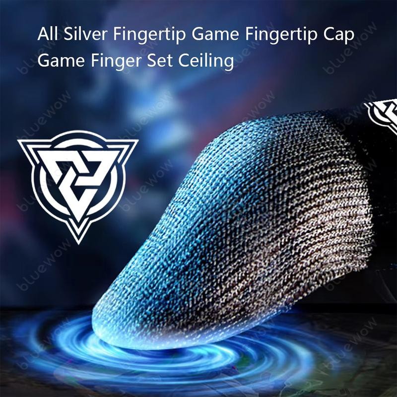 BlueWow Silver Fiber Gaming Finger Sleeves | Seamless & Ultra-Sensitive
