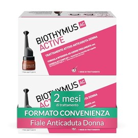 Biothymus Active Donna 20 Ampullen gegen Haarausfall für Damen, aktive Behandlung mit intensiver Formel mit verlängerter Wirkung, 2 Monate Behandlung