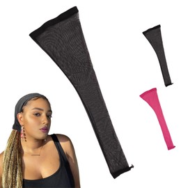 Hair Weave Sleeve for Locs, Long Hairweave Sleeve For Locs With Drawstring, Lightweight & Stretchable, Extra-Wide For Comprehensive Coverage, Wig Sleeve Cap for Crochet locs Bun dreadlock (Black)