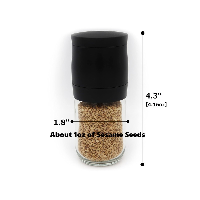 Durable Sesame Mill, Glass Sesame Seed Grinder - Made in