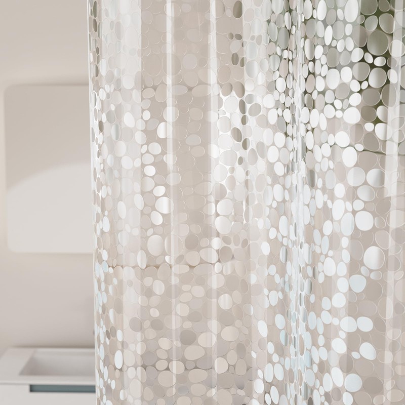 Titanker Clear Shower Curtain Liner with Pebble Pattern, Medium Weight
