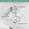 PARLOS Waterfall Bathroom Faucet with Swivel Spout, Single Handle Vanity