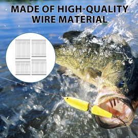 80Pcs Fishing Wire Trace Leaders, 4 Size 15/20/25/30cm Wire Traces Pike Fishing Lure Fish Line with Snap Anti-Bite Fish Leaders Hidden Main Line Lure Spinning Rigs for Pike Saltwater Freshwater