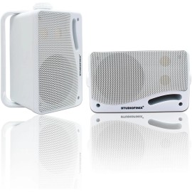 STUDIOFINIX Outdoor Herdio Speakers Wired Waterproof 3.5" 200W Surface Marine Wall Speakers - White