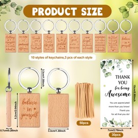 30 Sets Employee Appreciation Gifts Motivational Quote Pens with Thank You Cards Inspirational Keychains Back to School Gifts Leave Gift Thank you Gift for Coworker Staff Teacher Students Volunteer