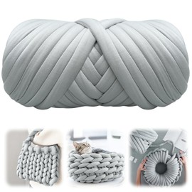 Thick Wool Yarn 500 g (250 g x 2) Approx. 54 m, Light Grey Chunky Wool, Super Soft Chenille Chunky Yarn, Chunky Knit Soft Wool Yarn, Soft Arm Knitting for Crochet Blanket, Scarves, Hats, Blankets,