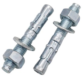 SKIR'CO (Pack of 8) Galvanised Wedge Anchors M12 x 80 mm, Metal Dowels, Anchor Bolts, Masonry Dowels, Concrete Anchors