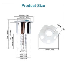 Avtytsda 2Pcs Toilet Flush Buttons Replacement, Dual Flush Toilet System Push Button Parts for Bathroom Toilet Concealed Cable Water Tank Repair