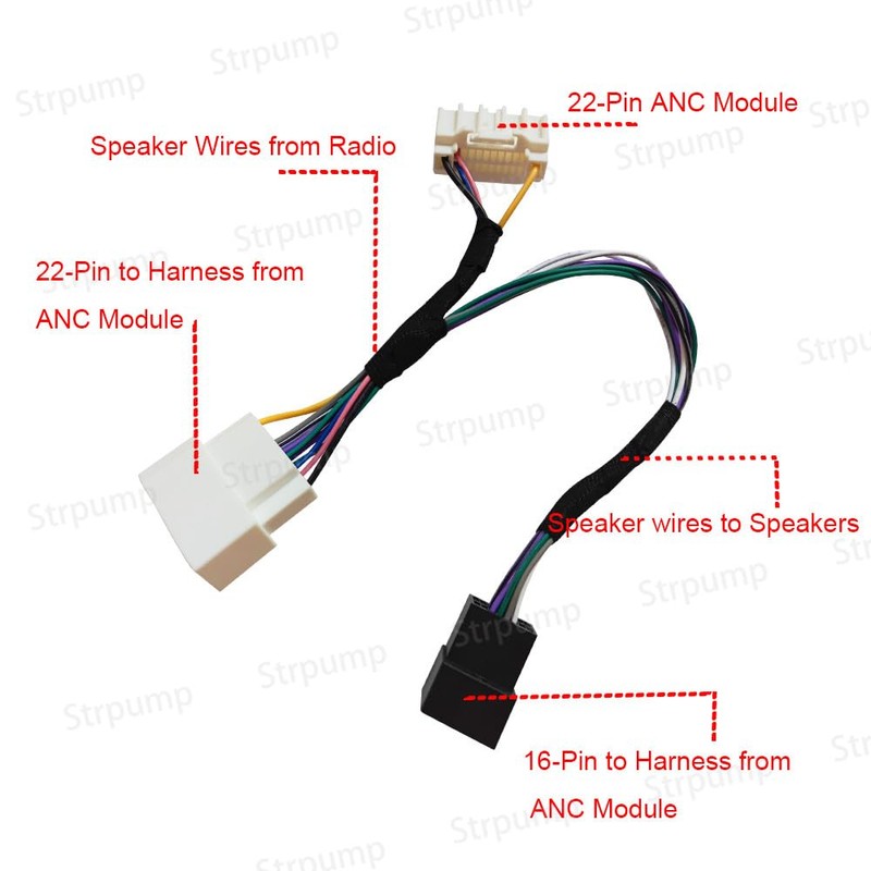 Strpump ANC-CH01 Car ANC Module Bypass T-Harness Adapter Plug Connector