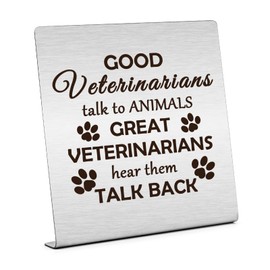 Veterinarian Gift for Women Men Funny Farmhouse Desk Sign Gifts for Vet Student Veterinarian Appreciation Gifts Plaque Sign Desk Decor Veterinary Student Graduation Gift Thanksgiving Birthday Gift