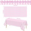 Ohkishly 2 Pack Pink Gingham Tablecloths, Pink and White Checkered