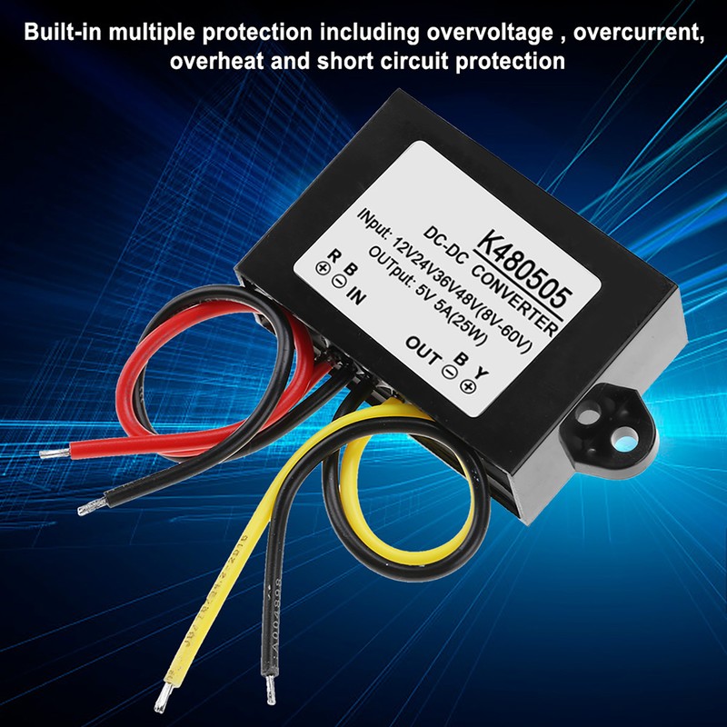 DC-DC 12V/24V/36V/48V to 5V 5A Buck Converter Step Down Power