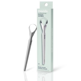 Davids - Rascador de lengua para adultos y niños, 100% médico profesional de acero inoxidable, fabricado en Estados Unidos